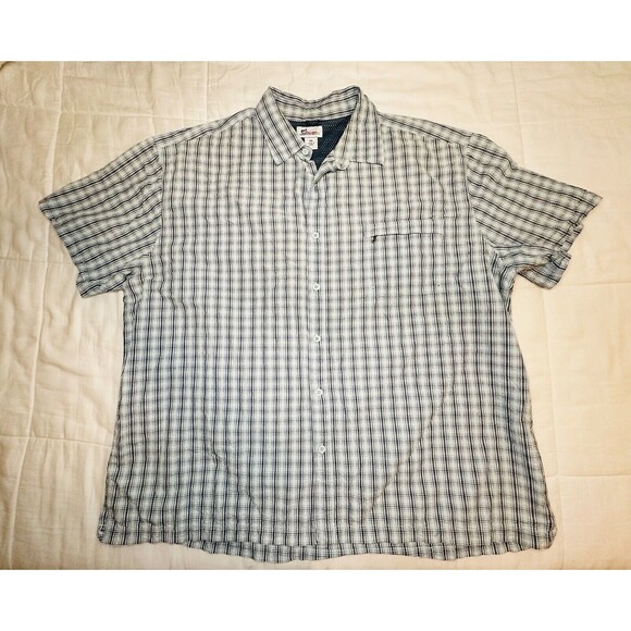 World Wide Sportsman Blue Plaid Short Sleeve Airy Vented Fishing Shirt XXL‎ - Picture 1 of 6